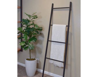 Display Ladder Rack Iron - Metal Blanket Ladder - Taper Tapered, Blanket Ladder, Ladder, Wood and Metal Ladder, Farmhouse Ladder, Decorative