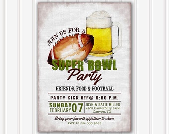 bowl game invite etsy super bowl 2016 game day flyers