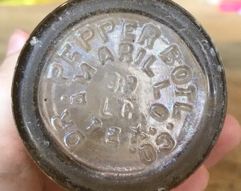 Amarillo Texas TX Vintage Glass Dr Pepper Soda Bottle Embossed Crown Top