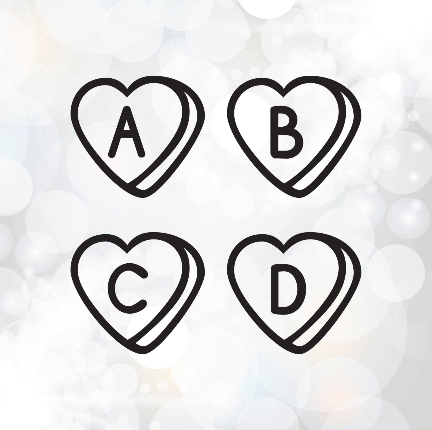 Download Heart Font SVG Decorative love Letter SVG Dxf Pdf Eps & Png