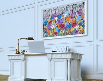 Abstract Flower Art, Abstract Flowers, Abstract Flower Art Print, Modern Contemporary Flower Art, Flower Wall Art, Colorful Flower Art