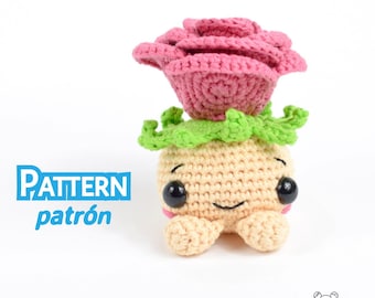 Rose bulb, amigurumi rose, rose pattern, amigurumi pattern, crochet pattern, crochet rose, kawaii amigurumi, kawaii pattern, doll pattern