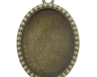 4 holders for Cabochon 4 x 3 cm metal bronze