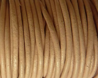 1 m leather cord 2 mm pale pink PR06