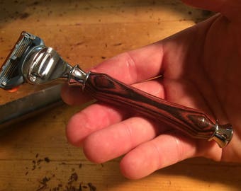 Build Your Own Fusion Razor w/ Custom Wood Turned Handle, Gift for Him/Her, Shaving Gift, Holiday Gift