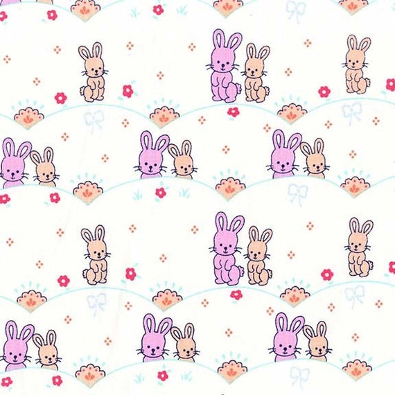 Clearance FABRIC BUNNY LOVE by Michael Miller 1/2 Yard