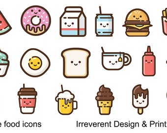 Cute Food Stickers - Perfect for planners, bujo, kids fun and much more
