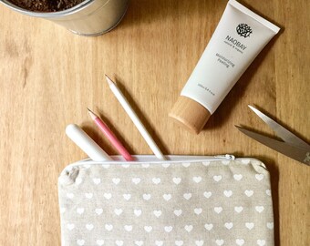 Heart Print Zipper Pouch