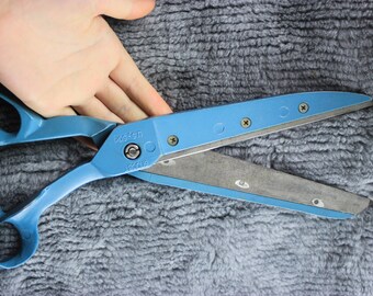 Vintage Huge Sartorial Scissors USSR Soviet Russian Made Light Blue Tailor Scissors - Sewing Tailor Large Shears