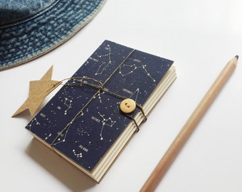 Constellation notebook, Star notebook, Indigo Sketchbook, Space notebook, A5 A6 notebook