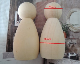 4Pcs 86x29mm(3 2/5"X 2 1/6") unfinished wood peg doll Wood Figures ( W562)