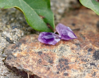 Amethyst Earrings | Minimalist Earrings | Stone Earrings | Raw Stone Earrings | Amethyst Earrings | Purple Earrings | Amethyst