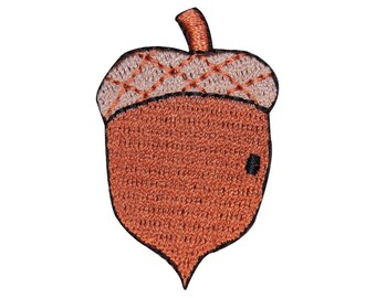 ID 1415A Acorn With Cap Patch Oak Tree Nut Harvest Embroidered Iron On Applique