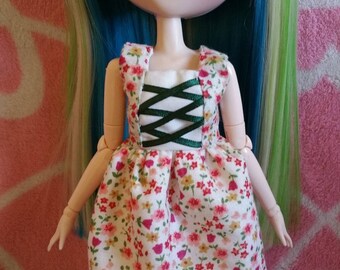 Dress with lace flowers