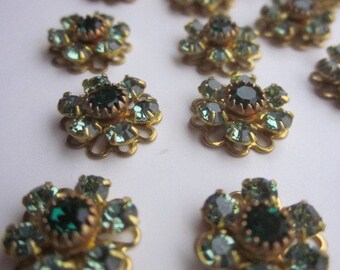 Delightful, Delicious, De-lovely Vintage Swarovski Emerald Crystal Flowers