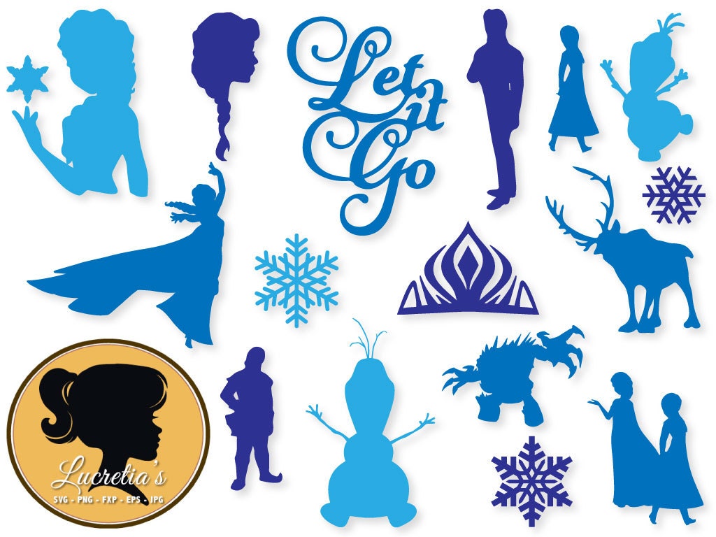 Frozen dxf Frozen clipart SVG files for Silhouette Cameo or