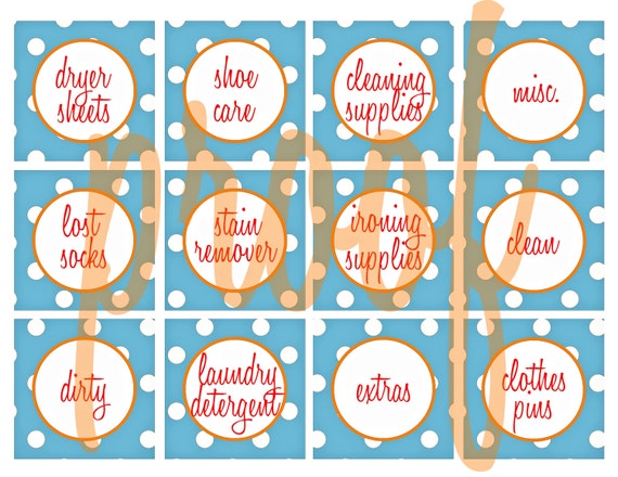 Items similar to Laundry Room Labels Organization Printable on Etsy