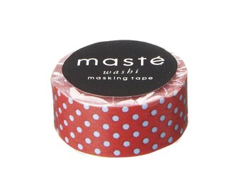Holiday gift wrapping, Xmas washitape, Dots washi, Red Gift tape, Maste Japan, Christmas decoration tape, Scrapbook tape