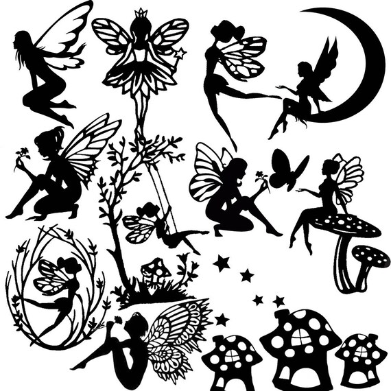 die cut out fairy silhouette fairies topper x 13 stars fairy cut out template