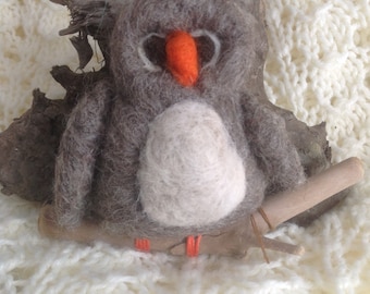 Owl, ornament, needle felted