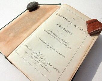 The Poetical Works 1867 John Milton Poetry Book Vintage Book Of Poems Hardback antique poets book