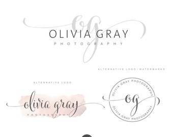 Paquet de photographie logo, initiales Premade logo, image de marque Kit, Blog conception de logo, filigrane, tampon, Custom business paquet, paquet de Logo, 70