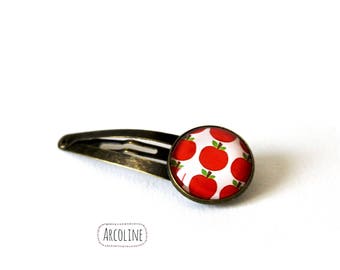 Clic Clac Cabochon Red Apple hair clip