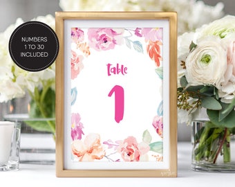 Printable Table Numbers/ Instant Download/ Wedding Table Numbers/ Wedding Printable/ PDF/ Download/ Custom/ Hannah suite #057-10