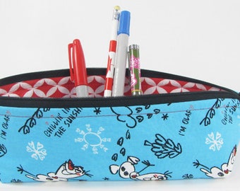 Frozen, pencil case, Back to school supply, zippered pouch, triangle pencil case, pencil case for kids,makeup bag, toiletry bag
