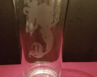 Mermaid Etched Pint Glass