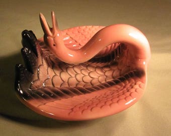 Vintage Pink Flamingo FIVE AND DIME Ceramic Figural Bird Soap Dish/Tray 1983