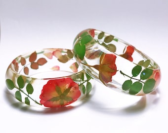 Pressed flowers bangles, real flowers bangles, resin bangles,Botanical Jewellery, real flowers bracelet , pressed flowers bracelets