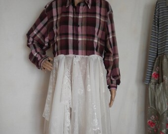 upcycled clothing tattered mori girl dress coat shabby chic duster country western romantic layering boho romantic dress coat