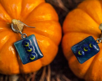 Tri- Lunar Dangle Earrings