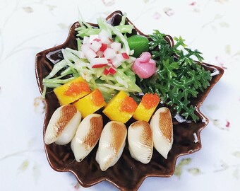 Miniature Japanese Sushi,Miniature Sushi Set,Miniature Japanese food,Sushi box set,Dollhouse Japanese food,Dollhouse,Miniature food