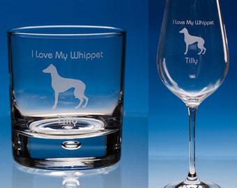 Whippet Wine or Whippet Whisky Glass, Personalised Gift, Whippet Lover Gift, Dog Lover Gift, Whippet Gift, Whippet Wine Glass, Whippet Dog
