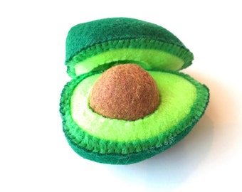 Felt food Avocado set (large) eco friendly children's felt play food for kids toy kitchen pretend play, felt avocado, toy avocado