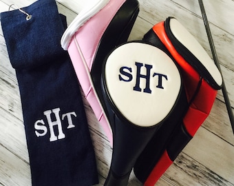 Golf club cover and towel,Ladies Golf Head Cover, Personalized Golf Head Cover, Golf accessories, Ladies gift, mens Golf cover, golf gifts