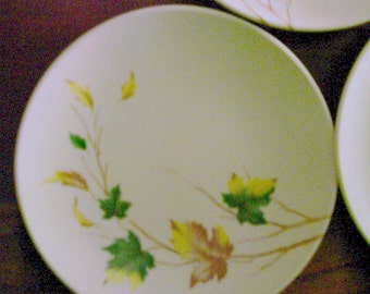 Fall Leaves Melmac Saucers - Mallo-Belle - Set of 7 - Vintage