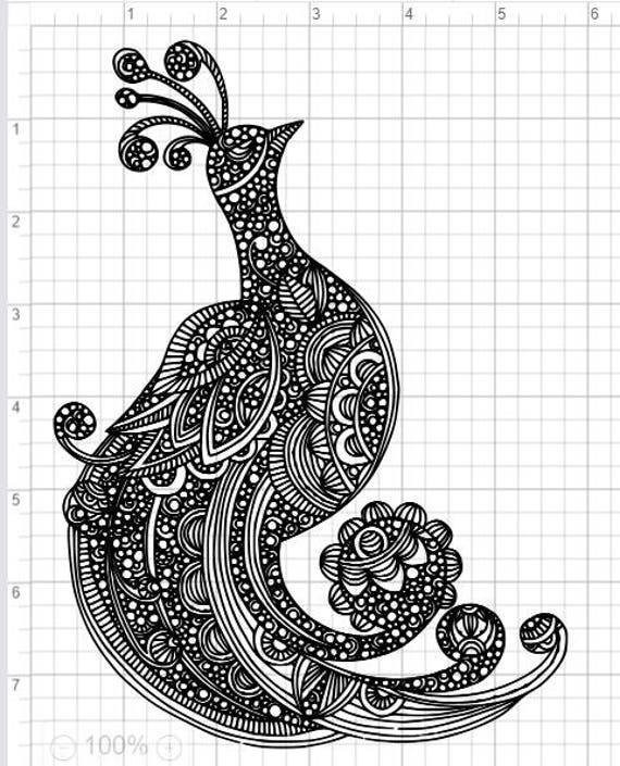 Download Mandala Style Peacock SVG PDF EPS Dxf & Studio 3 Cut Files