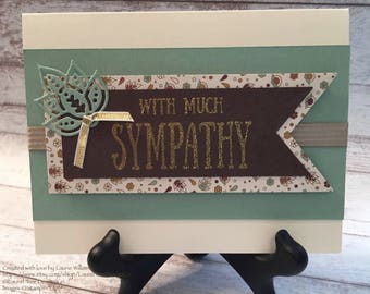 Sympathy Card, With Much Sympathy, Fancy Handmade Card, Fall Colors, Stampin' Up!, Paisleys & Posies Designs