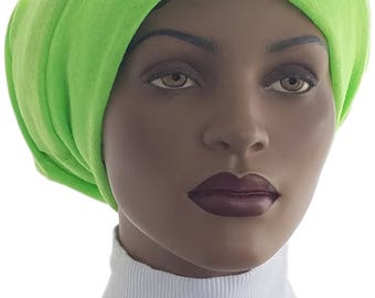 Huggee Locks Beanie™ Beanie Cap Hat Neon Lime Sweater Knit Rasta locs Tam Rastafari Dreadie Handmade