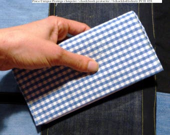 Checkbook protector made from recycled cotton