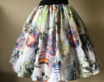 Ladies Star Wars Characters inspired full skater skirt