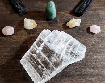 Extra Large Raw Selenite Crystal , Natural Crystal Slab, Crystal Charging, Crystal and Jewelry Cleansing Crystal Slab, Metaphysical Healing