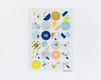 advent calender sticker geo shapes