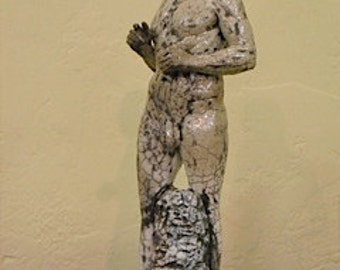 Original Raku-Fired Sculpture - Andy