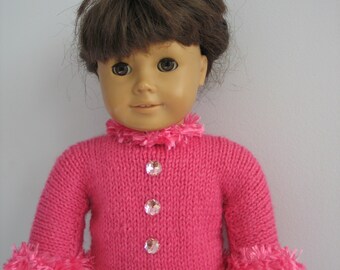 Hand-knitted Fushia Top for American Girl and all 18" Dolls