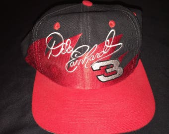Rare Vintage Mens Dale Earnhardt 7 Time Nascar Logo Athletic Sharktooth Winston Cup Champion Racing #3 Snapback Hat