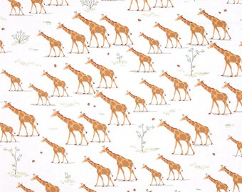 Quilting Treasures Heads Up Giraffes White fabric - 1 yard